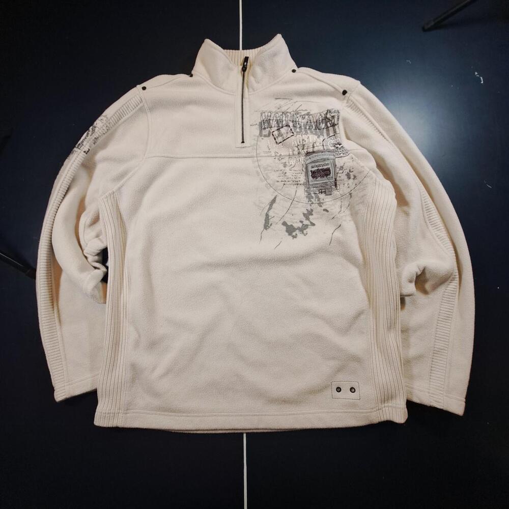 Point Zero Men's Cream and White Sweatshirt
